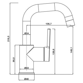 Смеситель для раковины Swedbe Diana 1011B чёрный